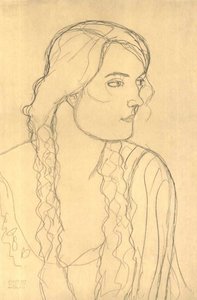 Retrato de una niña con trenzas